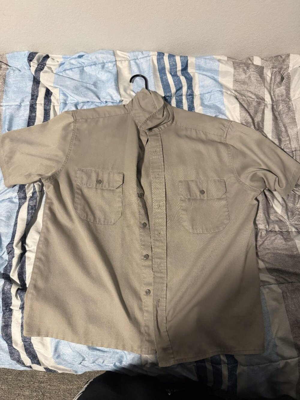 Big Mac Gray Short Sleeve Button Up Utility Work Shirt Medium